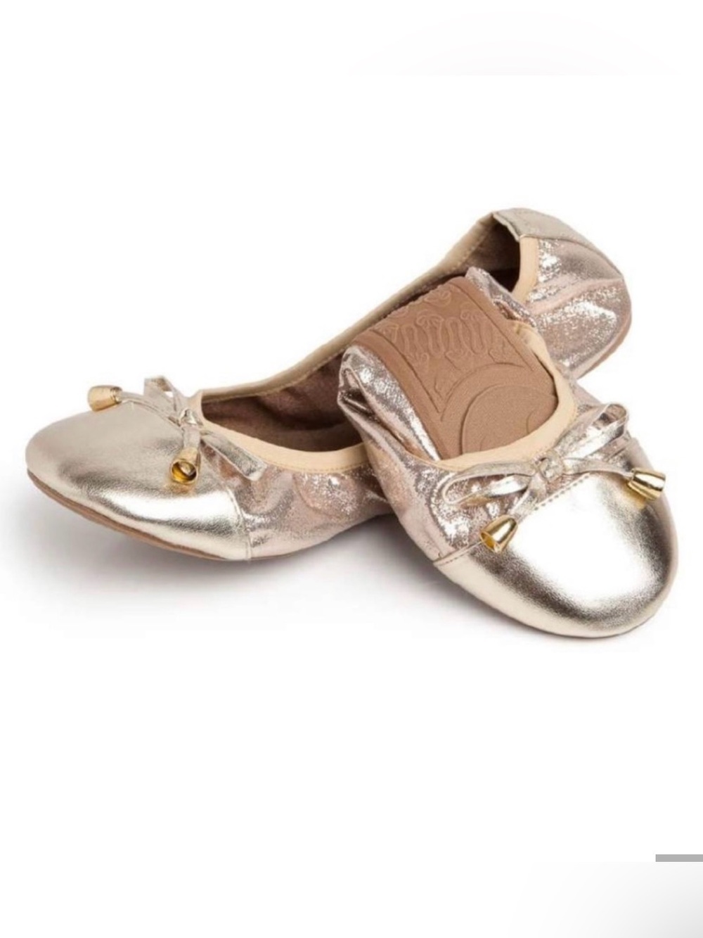 Talaria premium champagne flats  Size 9 NEW Travel Shoes with Carrying Case
